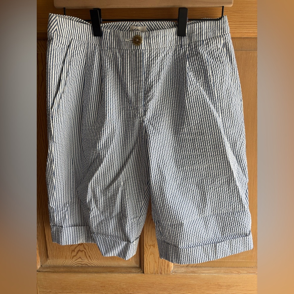 2-Piece L.L. Bean Navy and White Striped Blazer and Shorts Set size 4 - Picture 13 of 16
